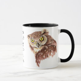 Caneca Coruja Engraçada Não é isso, livros demais