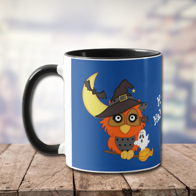 Caneca Coruja Hoot e Halloween Fantasma (Criador carregado)