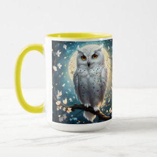 Caneca Coruja Neve E Lua Com Faísca,