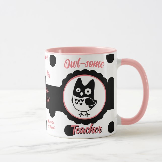 Caneca Coruja Personalizada - Um Professor Mug (Direita)