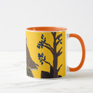 Caneca Coruja popular em toco de árvore