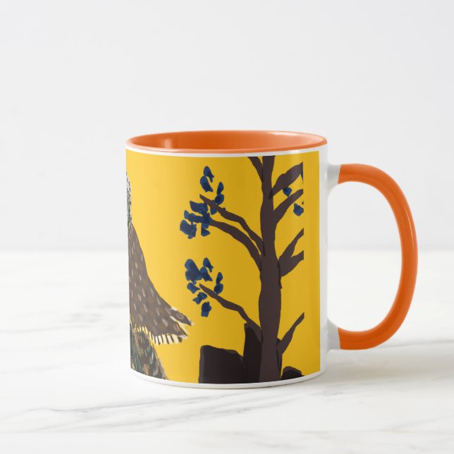 Caneca Coruja popular em toco de árvore (Direita)