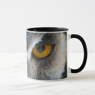 Caneca Coruja preto e branco macro