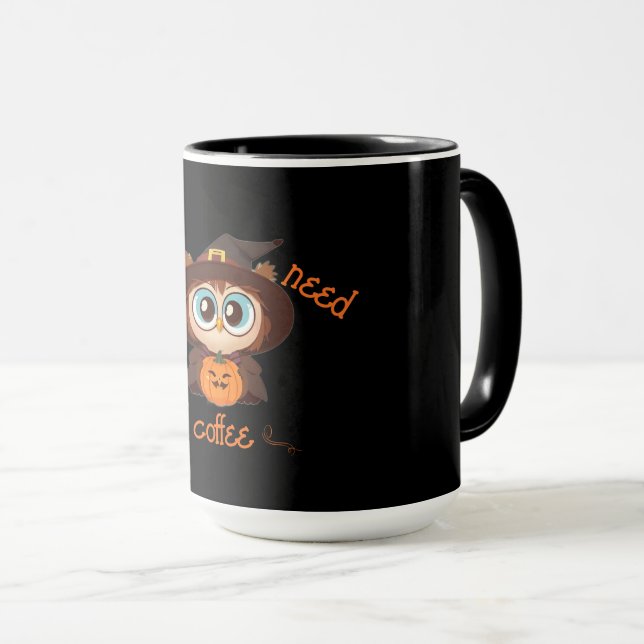 Caneca Coruja/Queda/Outono/Halloween/abóbora (Frente Esquerda)
