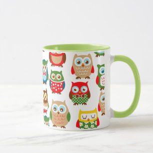 Caneca Corujas bonitos de Litte