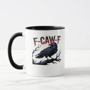 Caneca Corvo Engraçado F-Caw-F Raven Clássico Legal Único