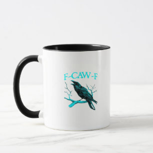 Caneca Corvo F-Caw-F Pássaro Engraçado Retro