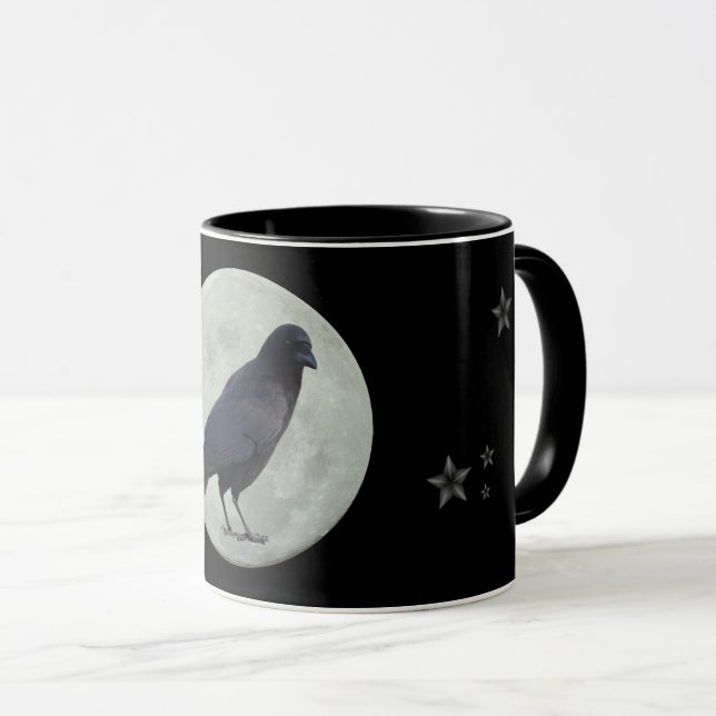 Caneca Corvo, Lua e Estrelas (Frente Esquerda)
