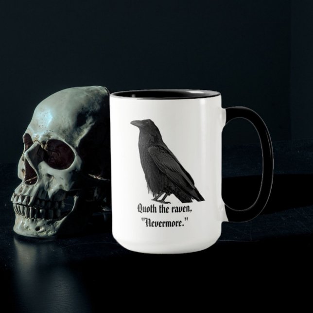 Caneca Corvo Preto Com Citação de Poe (In Situ)