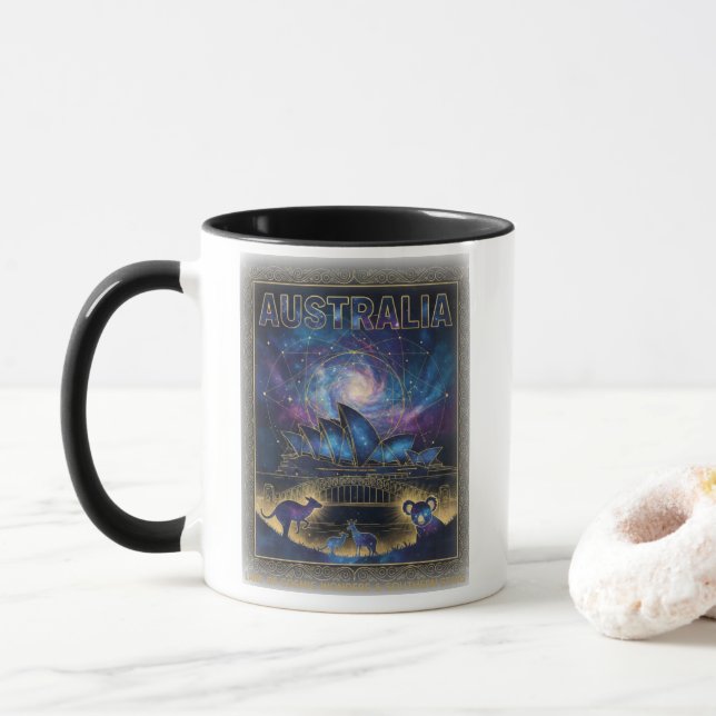 Caneca Cosmic Australia Sydney Celestial Art (Com Donut)