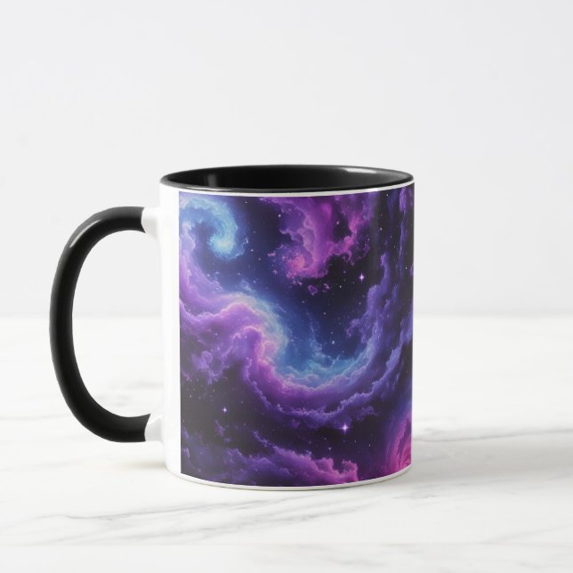 Caneca Cosmic Galaxy Nebula Abstract Space Art Design (Esquerda)