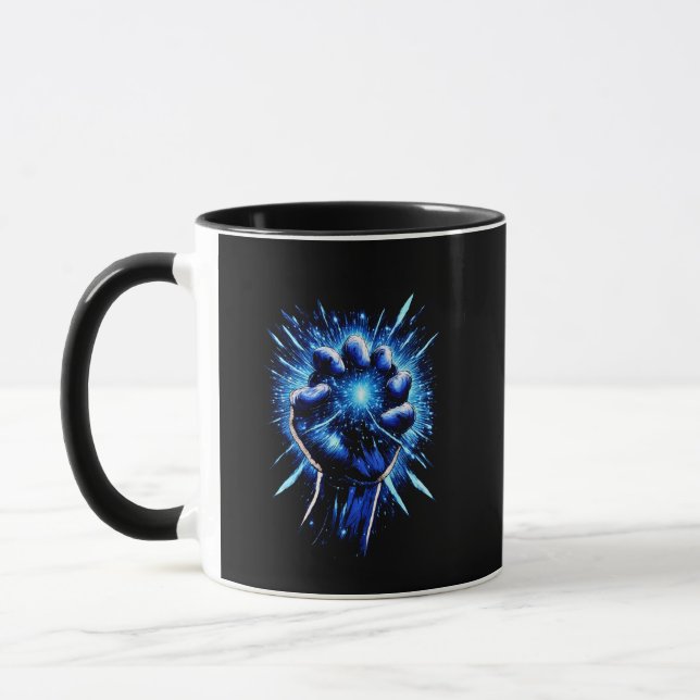 Caneca Cosmic Tension | Futuristic Energy Grip Art (Esquerda)