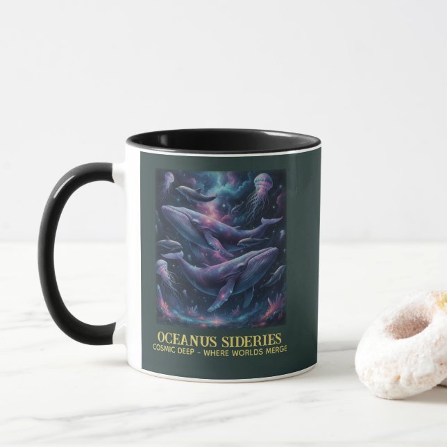 Caneca Cosmic Whale Galaxy Ocean (Com Donut)