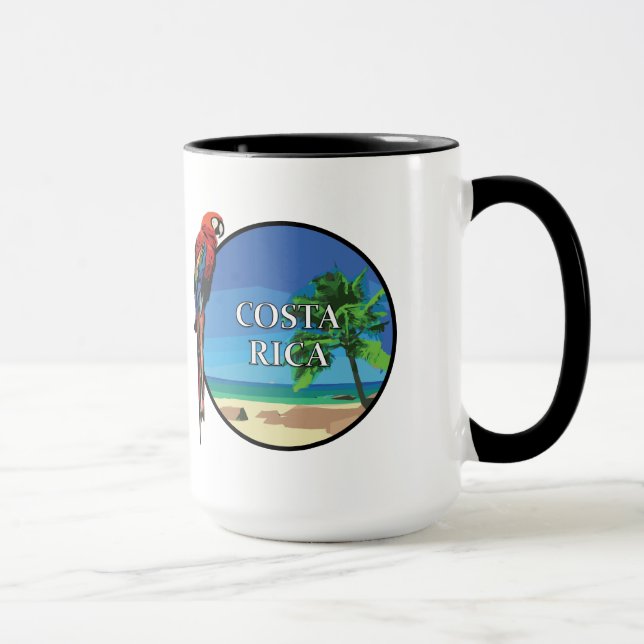 Caneca Costa Rica - Mug Ringer Ringer de 15 oz preto (Direita)