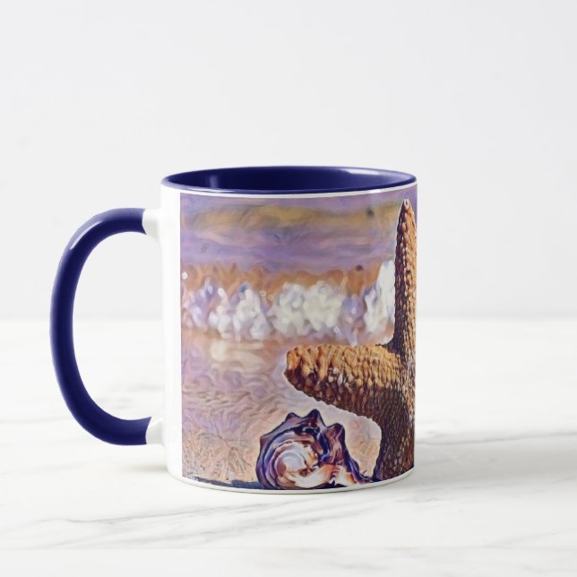 Caneca Costeletas de Aquarela Roxo Moderna (Esquerda)