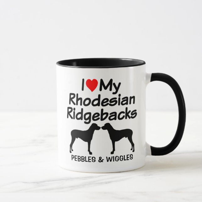 Caneca Costume Adoro Meus Dois Cães Ridgeback Ridgeback R (Direita)