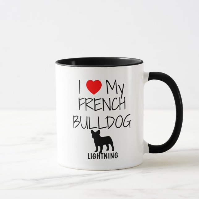 Caneca Costume Amo Meu Buldogue Francês (Direita)