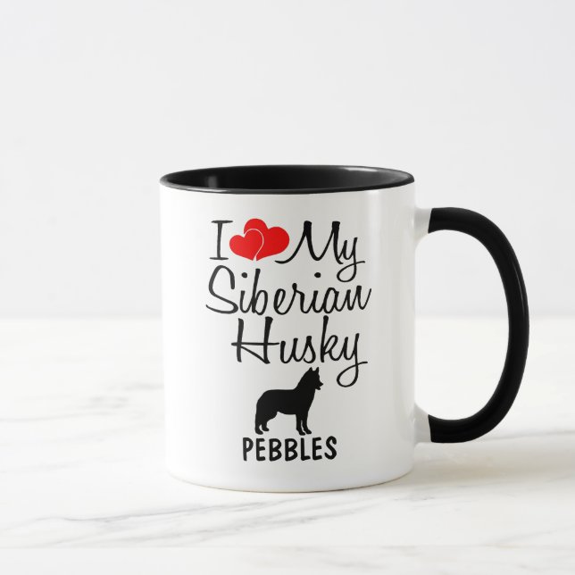 Caneca Costume Amo Meu Cachorro Siberiano (Direita)