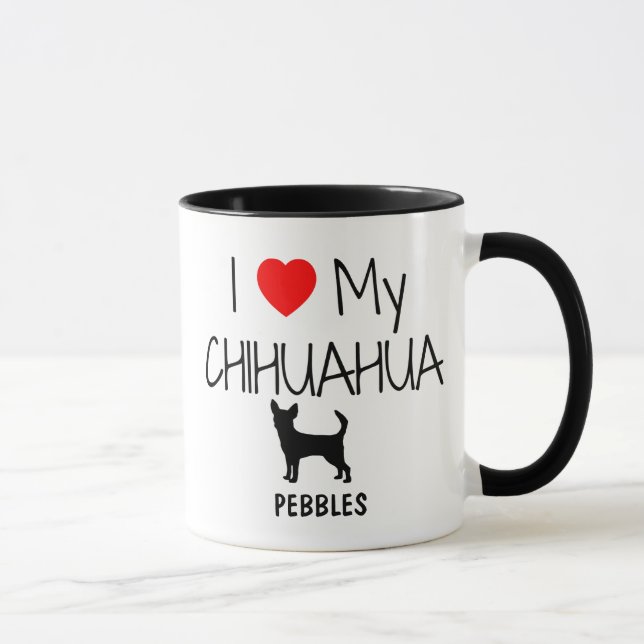 Caneca Costume Amo Meu Chihuahua (Direita)