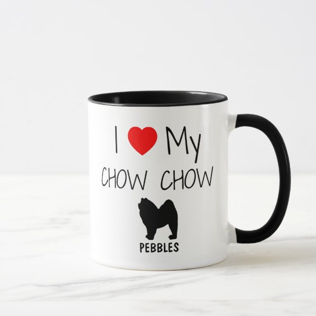 Caneca Costume Amo Meu Chow Chow (Direita)