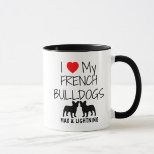 Caneca Costume Amo Meus Dois Buldogues Franceses