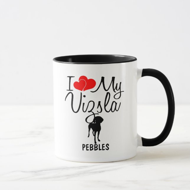 Caneca Costume Amo Minha Vizsla Mug (Direita)