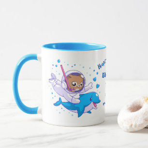 Caneca Costume submarino de gatos e golfinhos
