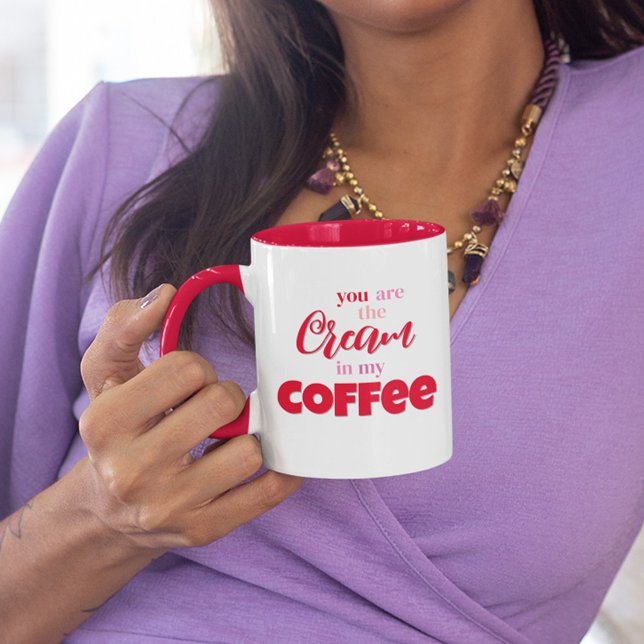 Caneca Cota de dia de os namorados Personalizada (You are the cream in my coffee custom Valentine's Day Mug.)