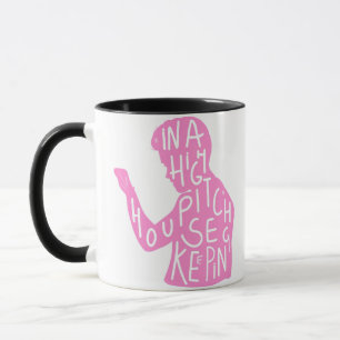Caneca cota de manutenção da silhueta de JJ em rosa paste