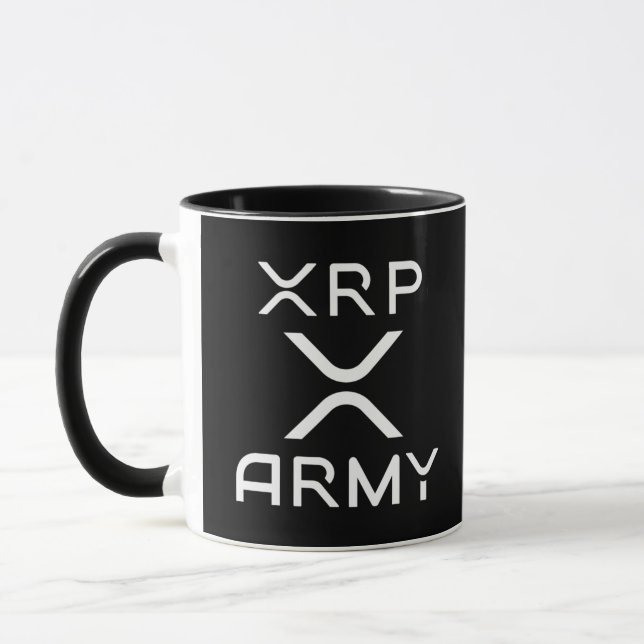 Caneca Cota do Exército XRP Cryptocurrency do Crypto Memo (Esquerda)