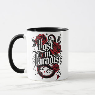 Caneca Cota Estilo de Tatuagem Romance Escuro
