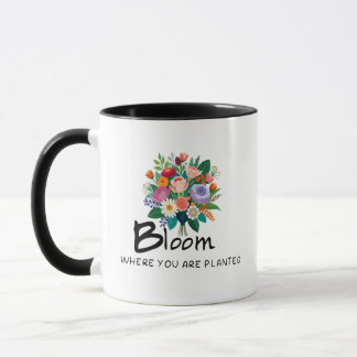 Caneca Cota inspiracional - Bloom onde você está plantado