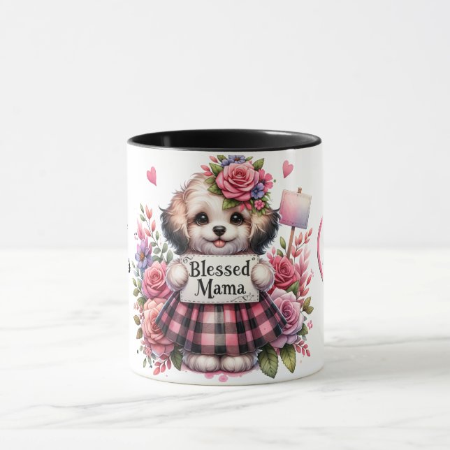 Caneca Cotação/Cachorro do Dia de as mães Personalizado (Centro)