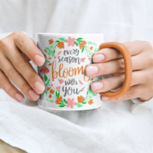 CANECA COTAÇÃO DE AMOR ELEGANTE PERSONALIZADA FLORAL