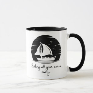 Caneca Cotação Inspirativa Iate de Navio de Navegação