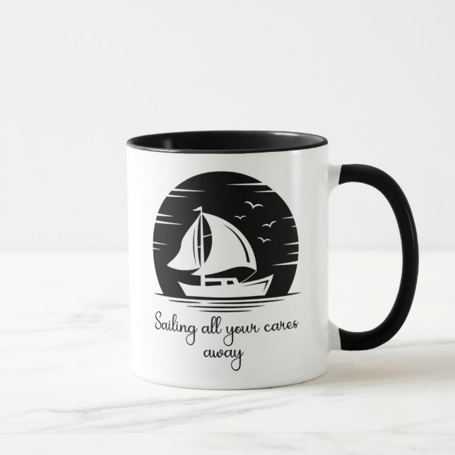 Caneca Cotação Inspirativa Iate de Navio de Navegação (Direita)