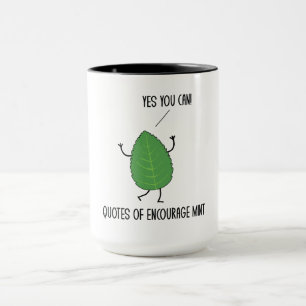 Caneca Cotações Engraçadas Encorajam Mint Puns Piadas 