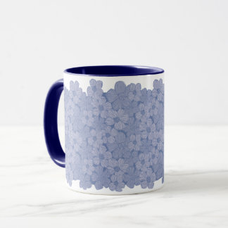 Caneca Cotopos de Flor Azul Elegante
