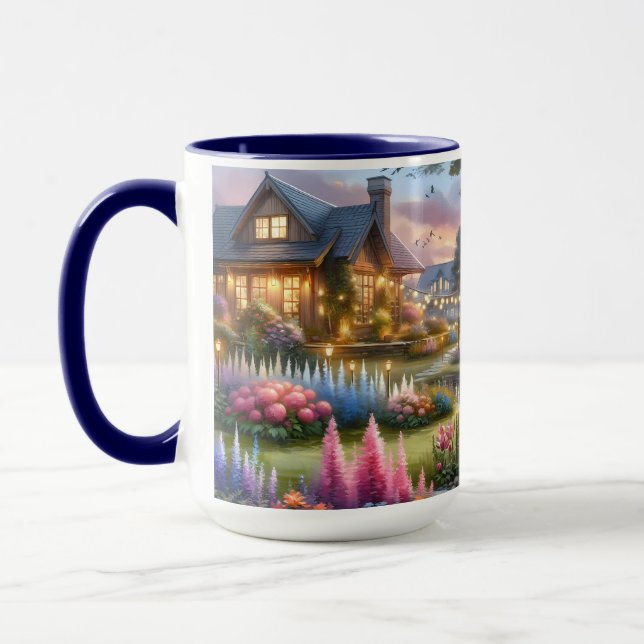 Caneca Cottage Garden Stream at Sunset (Esquerda)