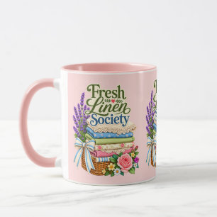 Caneca Cottagecore Lavanderia Lençóis Florais de Lavanda