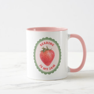 Caneca Cottagecore Morango Ler é Minha Paixão Citação