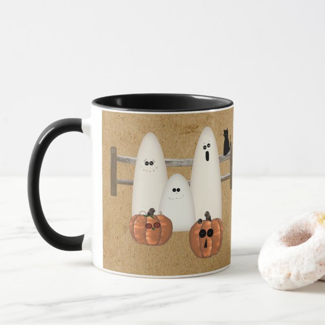 Caneca Country Ghost Halloween Mug (Com Donut)