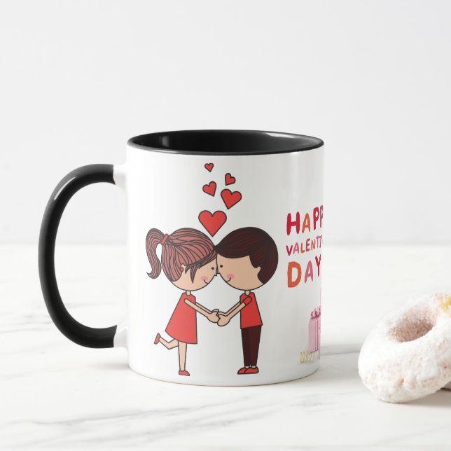 Caneca Couple mug, coffee mug for Valentine's Day gift (Com Donut)