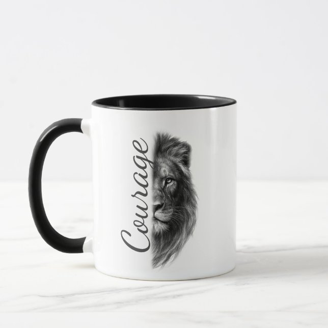 Caneca Courage Lion Artistic Minimal-  (Esquerda)