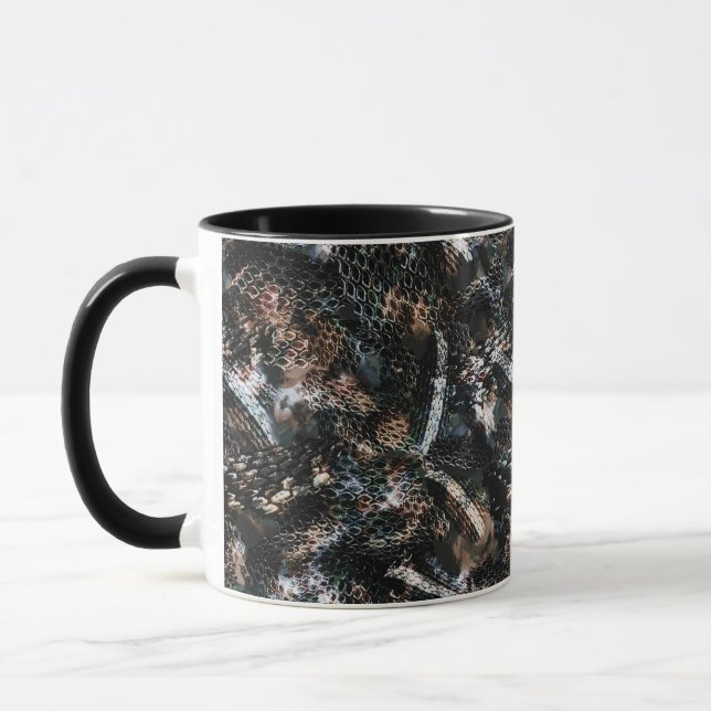 Caneca Couro de pinto de lagarto cobra-réptil sem costura (Esquerda)