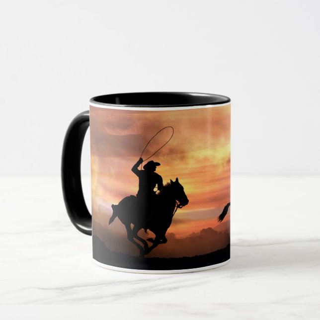 Caneca Cowboy Country Western Rodeo Roping Wild Horse (Frente Esquerda)