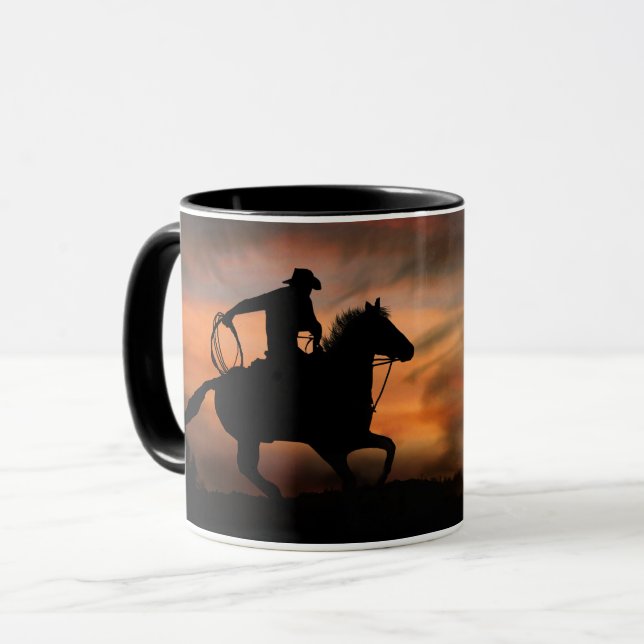 Caneca Cowboy e Cavalo ao Sol (Frente Esquerda)