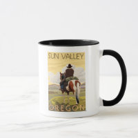 Cowboy & Horse - Sun Valley, Idaho