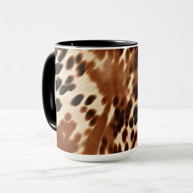 Caneca Cowboy Ocidental Cream Brown Black Cowhide (Frente Esquerda)