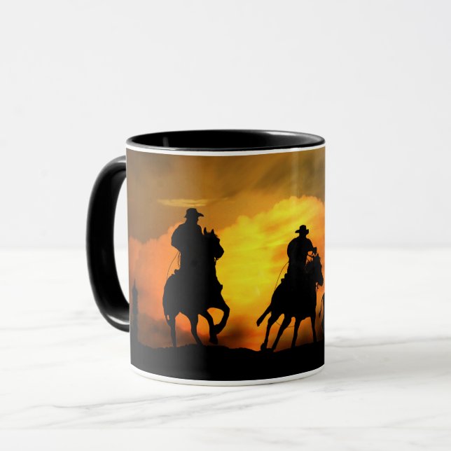 Caneca Cowboys e Steers no pôr do sudoeste (Frente Esquerda)